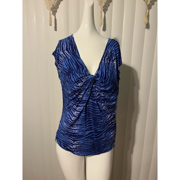 Women's Michael Kors Top Size M Blue White - Picture 1 of 2